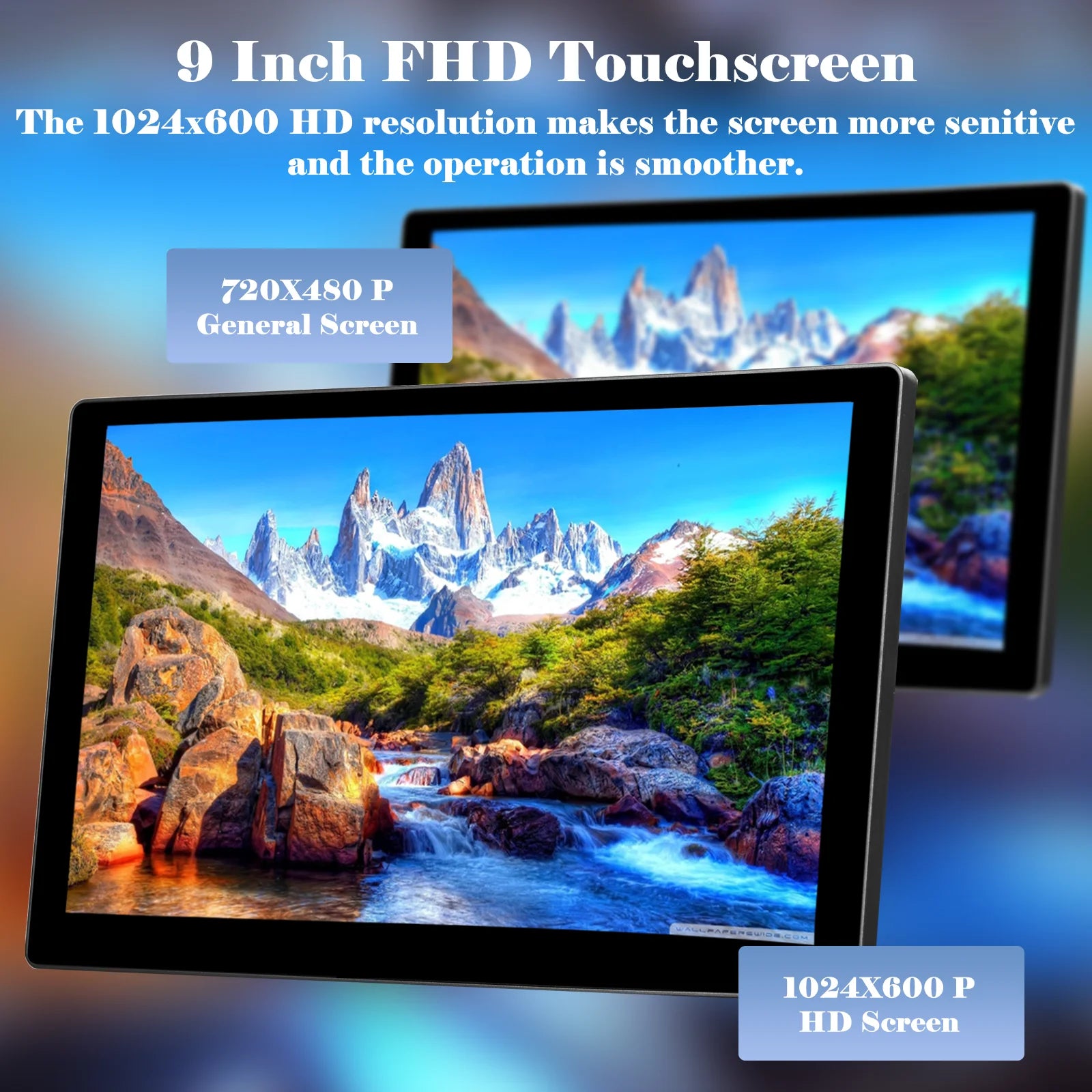 Portable Car Stereo with Apple Carplay, 9 Inch Wireless Touchscreen with Android Auto, Backup Camera, GPS Navigation, Siri/Google, FM